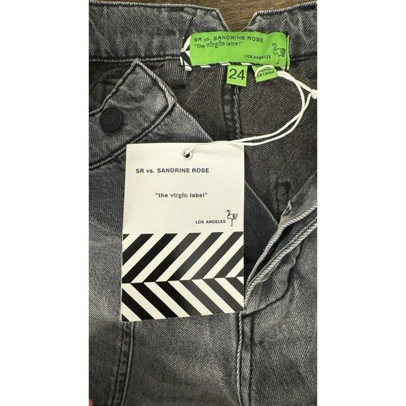 Free People x Sandrine Rose High Rise Grey Cargo Jeans Size 24 NWT - Picture 10 of 15